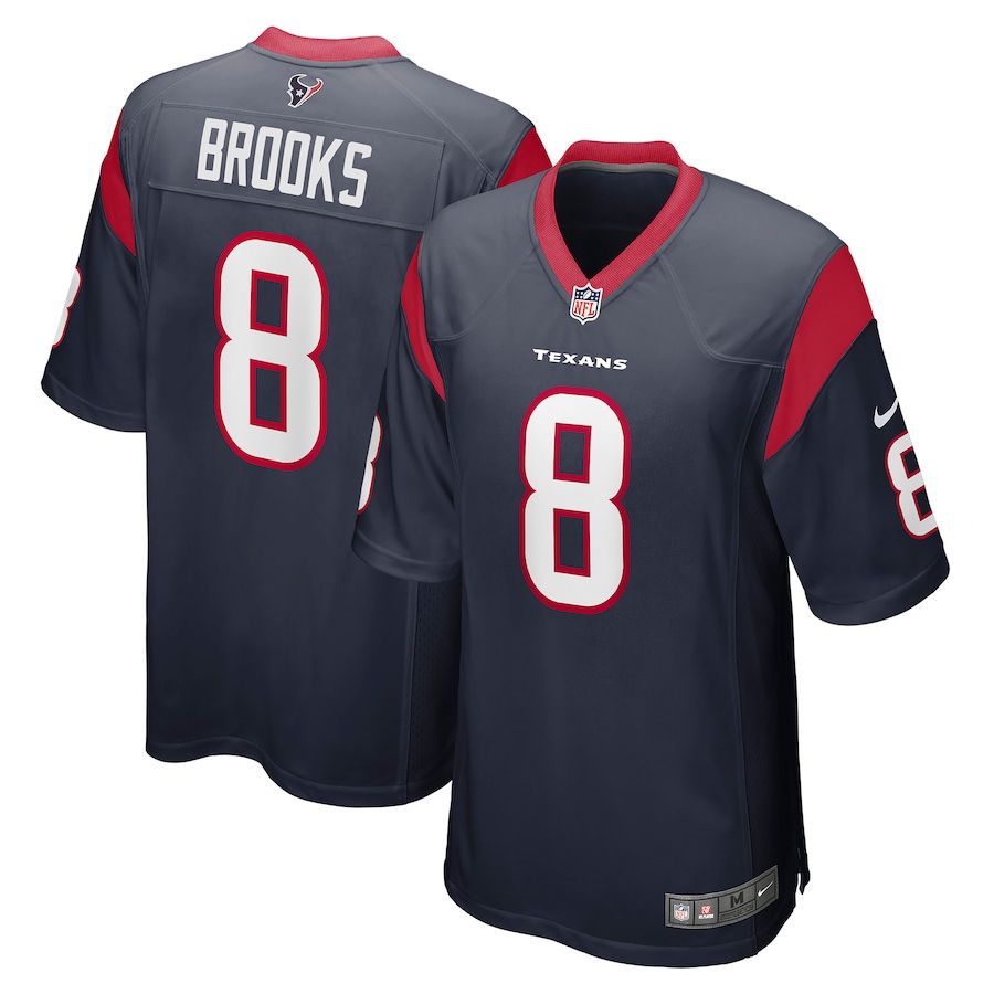 Men Houston Texans #8 Terrence Brooks Nike Navy Game NFL Jersey